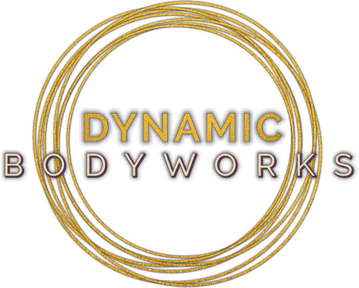 Dynamic Bodyworks logo — gold rings